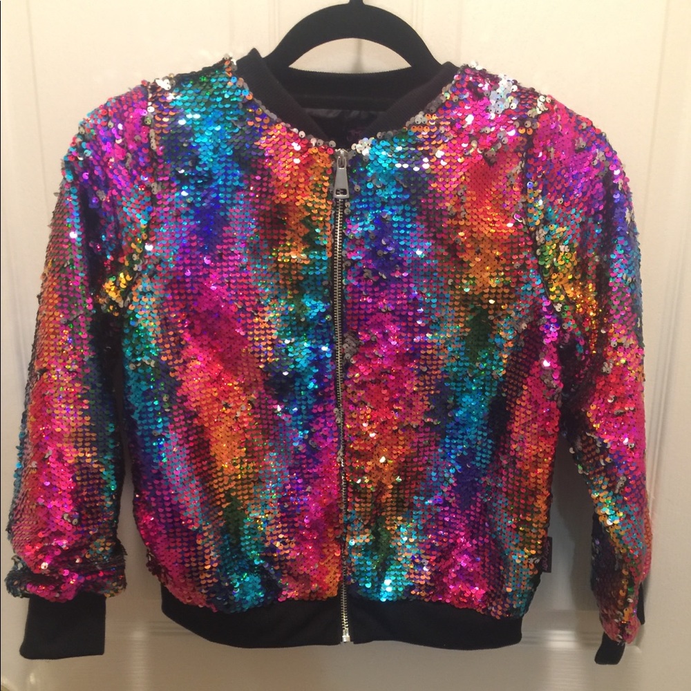 Nickelodeon NWOT Girl’s JoJo Rainbow Sequin Jacket